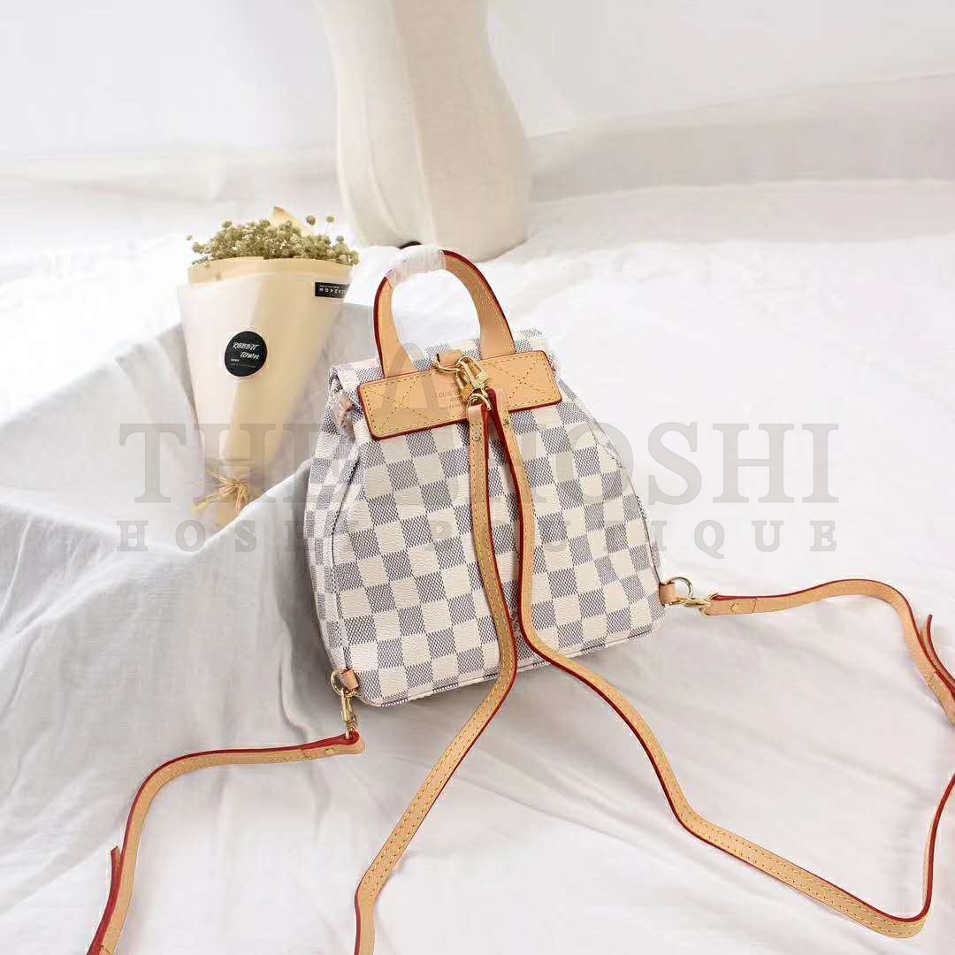 L0vis Vvtt0n LV Women Sperone BB Backpack in Damier Azur Canvas-Beige Master Quality