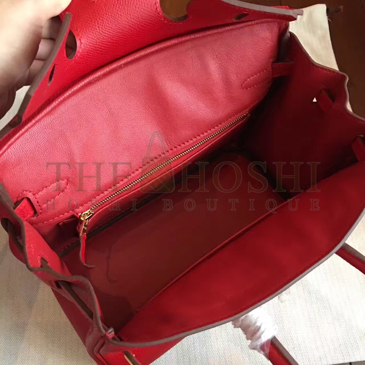 H**me5 Red Birkin 25cm Epsom Handmade Bag Master Quality