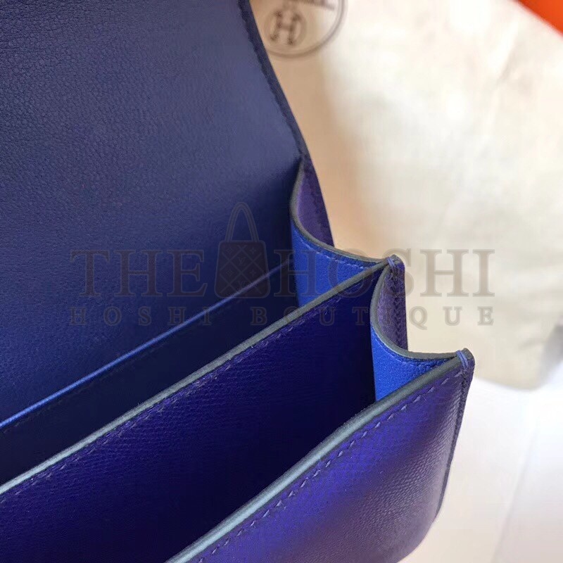 H**me5 Mini Constance 18cm Epsom Blue Electric Bag Master Quality