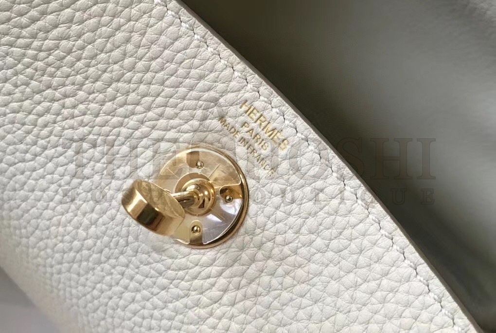 H**me5 Mini Lindy Bag In White Clemence Leather Master Quality