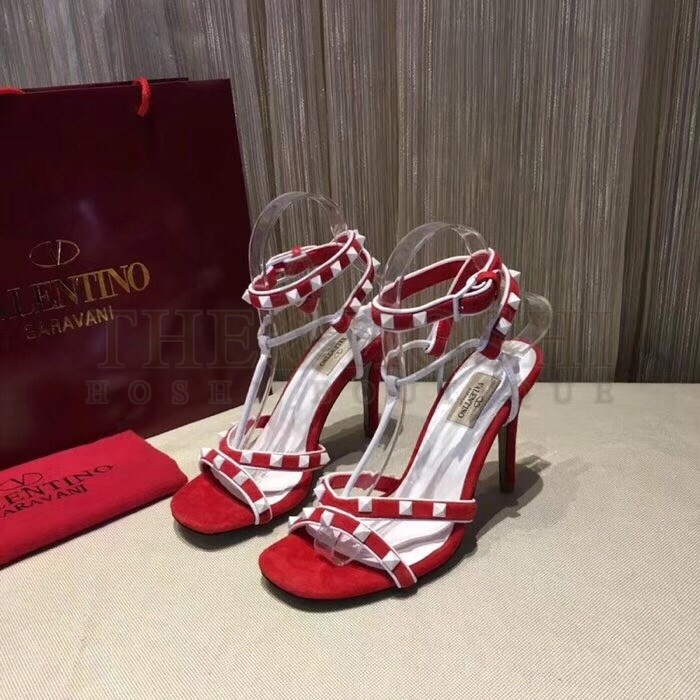 Va1e*ntin0 Garavani Red Free Rockstud 105mm Sandals Master Quality