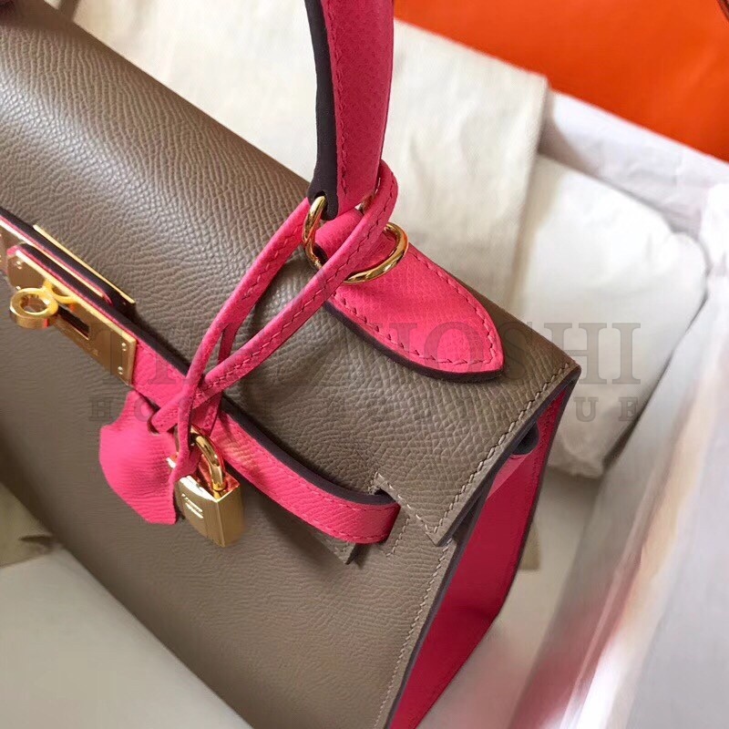 H**me5 Bicolor Epsom Kelly 28cm Taupe Handmade Bag Master Quality