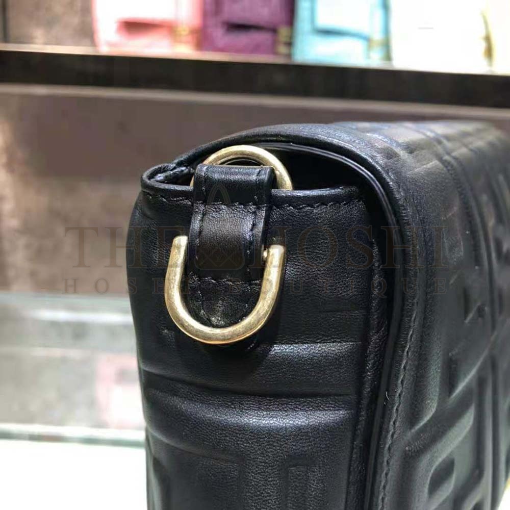 F**di Women Iconic Large Baguette Leather Bag-Black Master Quality