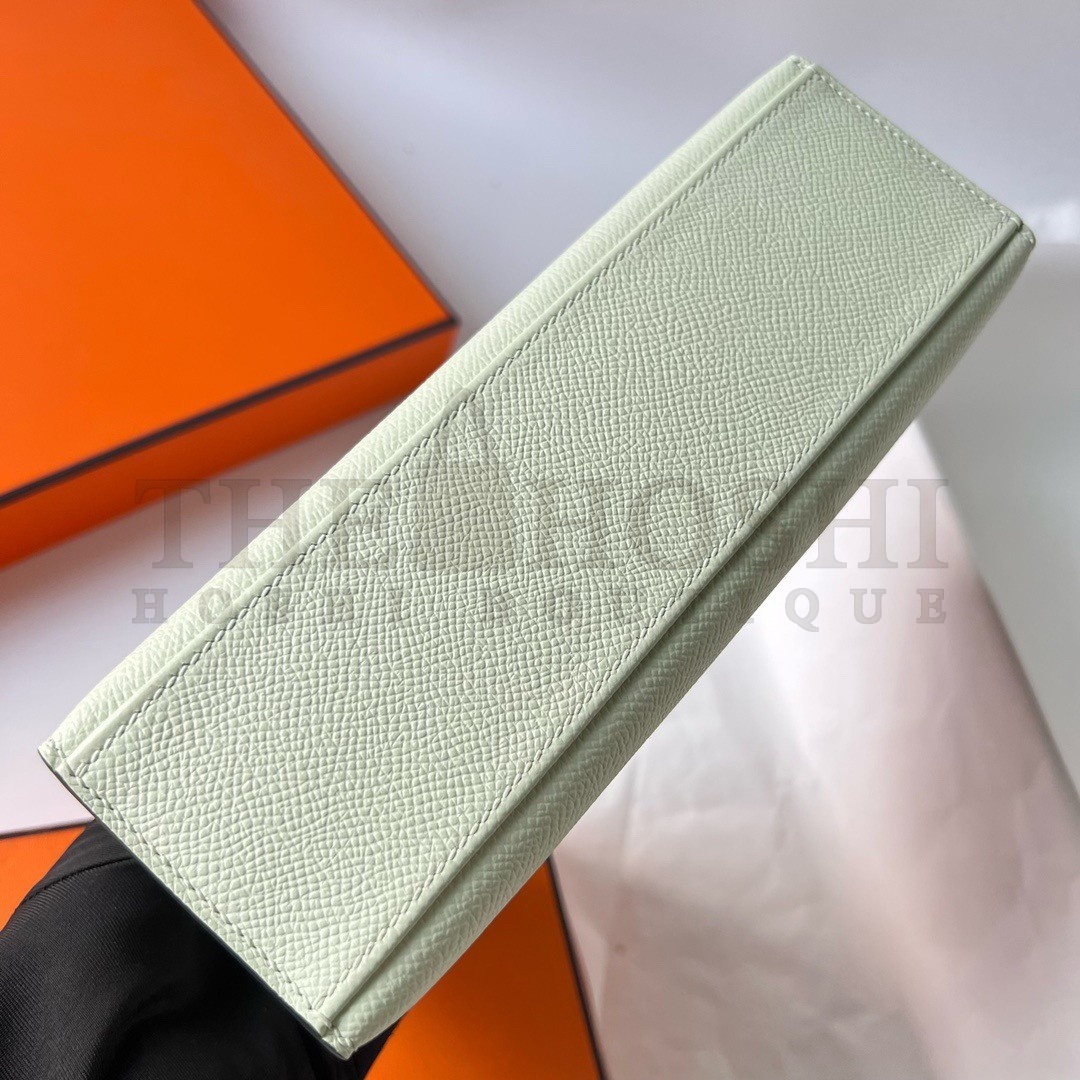 H**me5 Kelly Pochette Handmade Bag In Vert Fizz Epsom Calfskin Master Quality