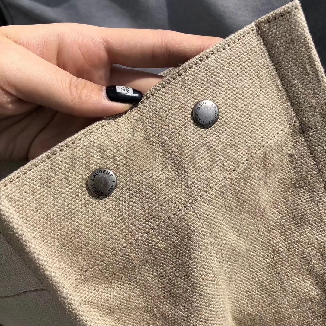 Sa1nt Lau*nt White Linen Rive Gauche Tote Bag Master Quality