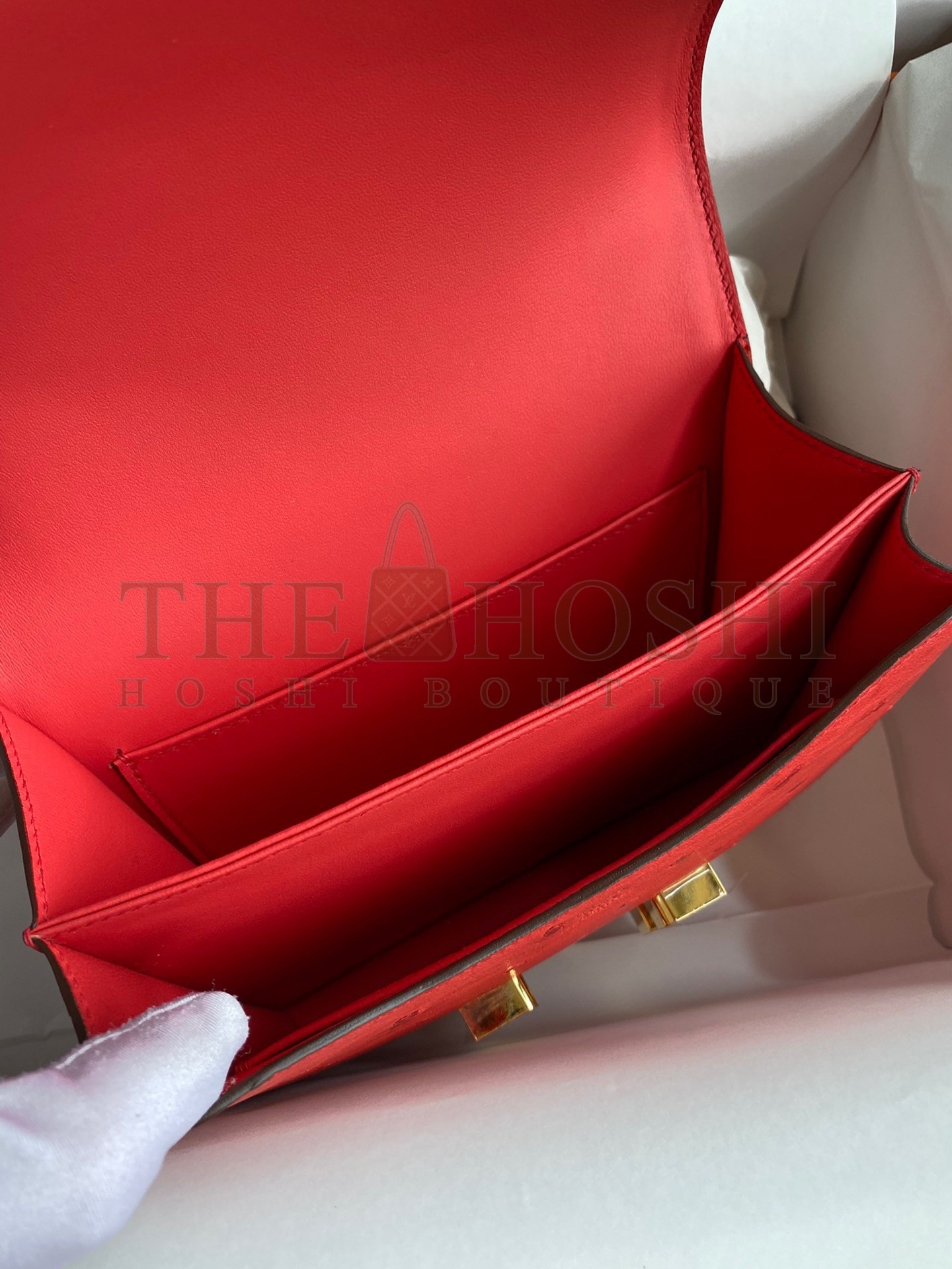 H**me5 Constance 18 Handmade Bag In Red Ostrich Leather Master Quality