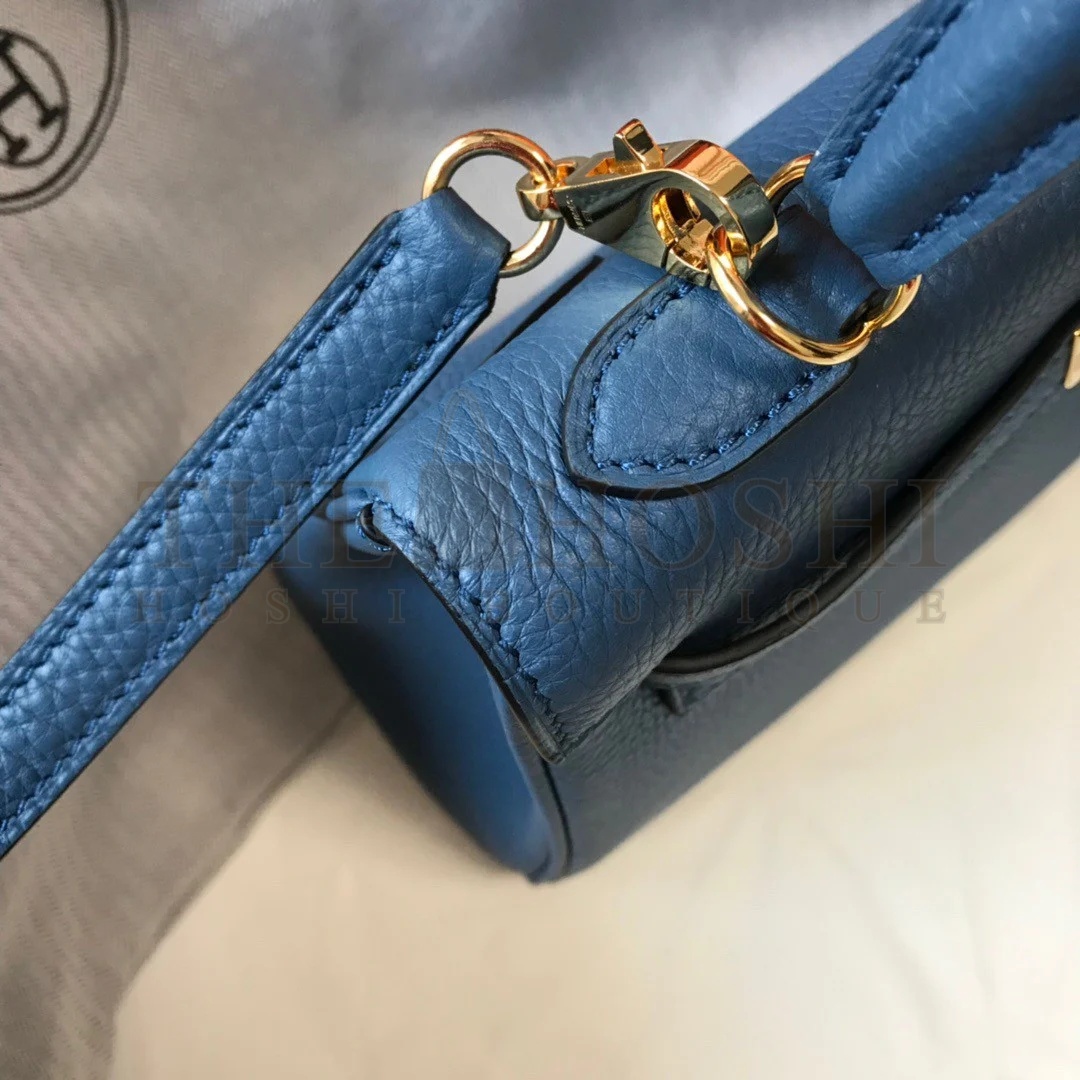 H**me5 Kelly 25cm Retourne Bag in Blue Agate Clemence Leather GHW Master Quality