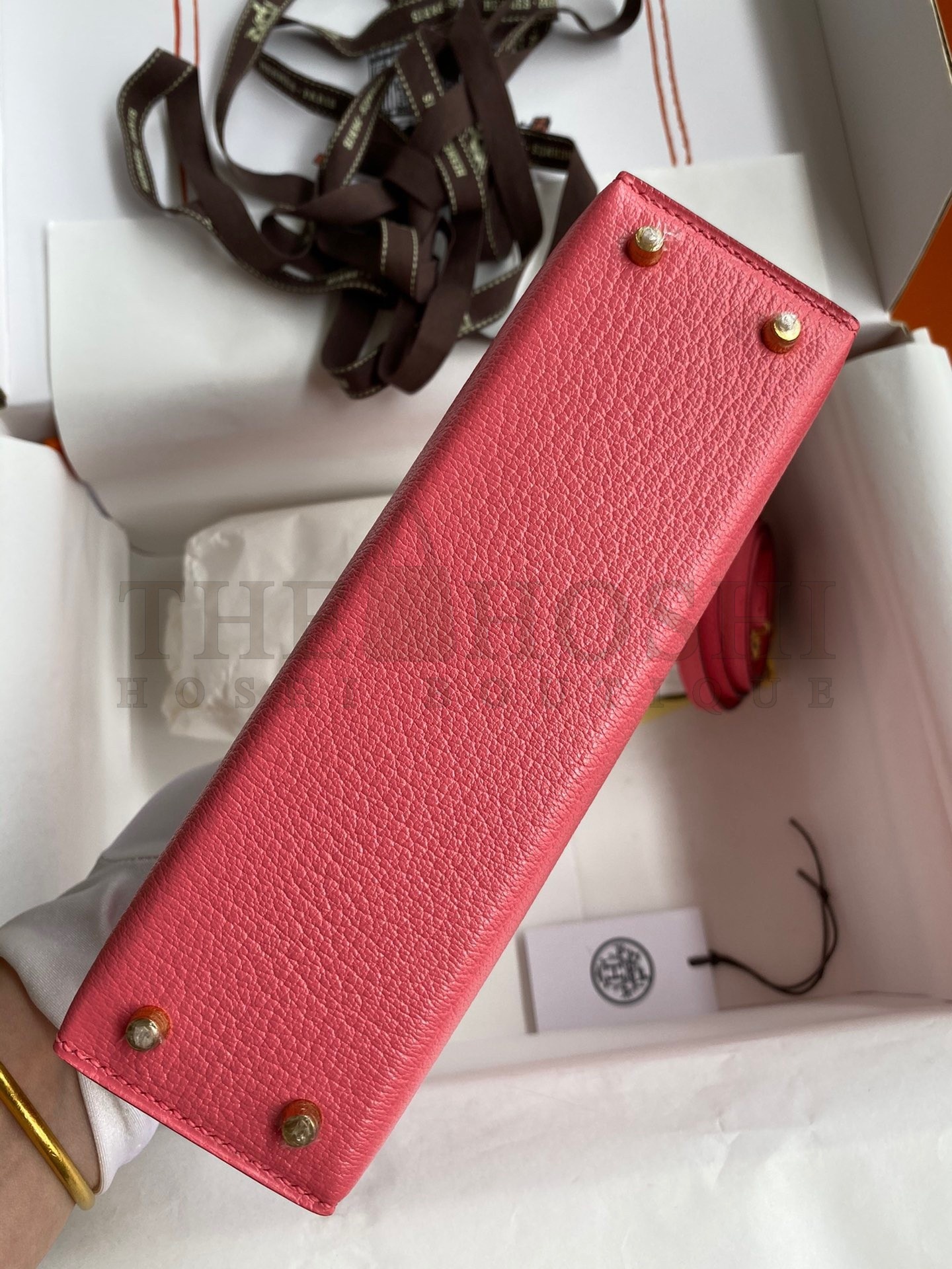 H**me5 Kelly Mini II Sellier Handmade Bag In Rose Lipstick Chevre Mysore Leather Master Quality