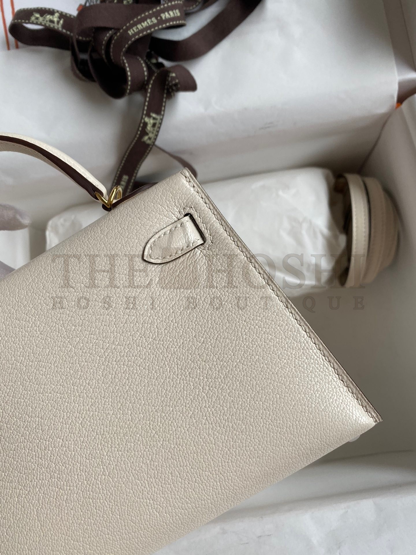 H**me5 Kelly Mini II Sellier Handmade Bag In Nata Chevre Mysore Leather Master Quality