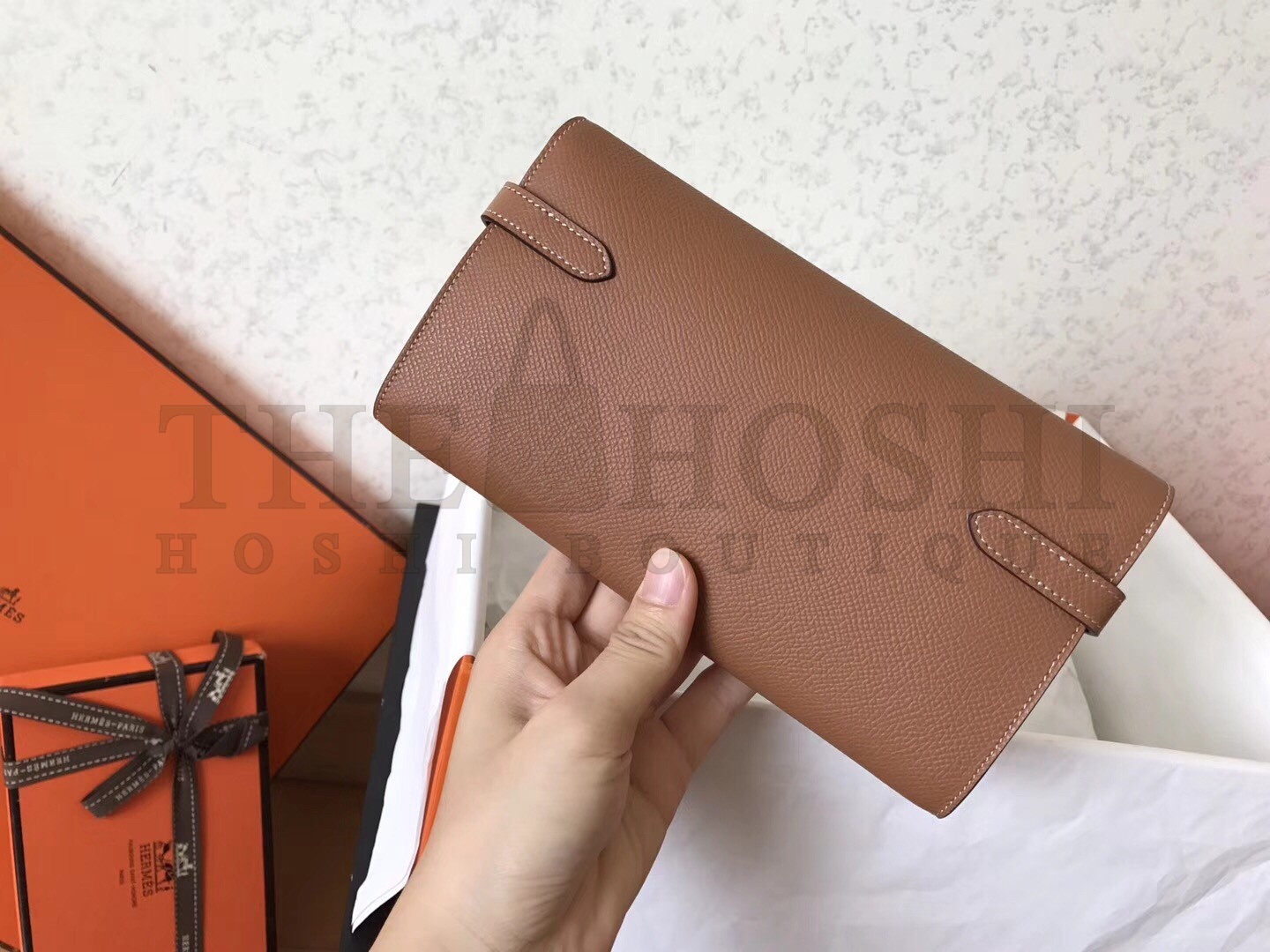 H**me5 Kelly Classic Long Wallet In Brown Epsom Leather Master Quality