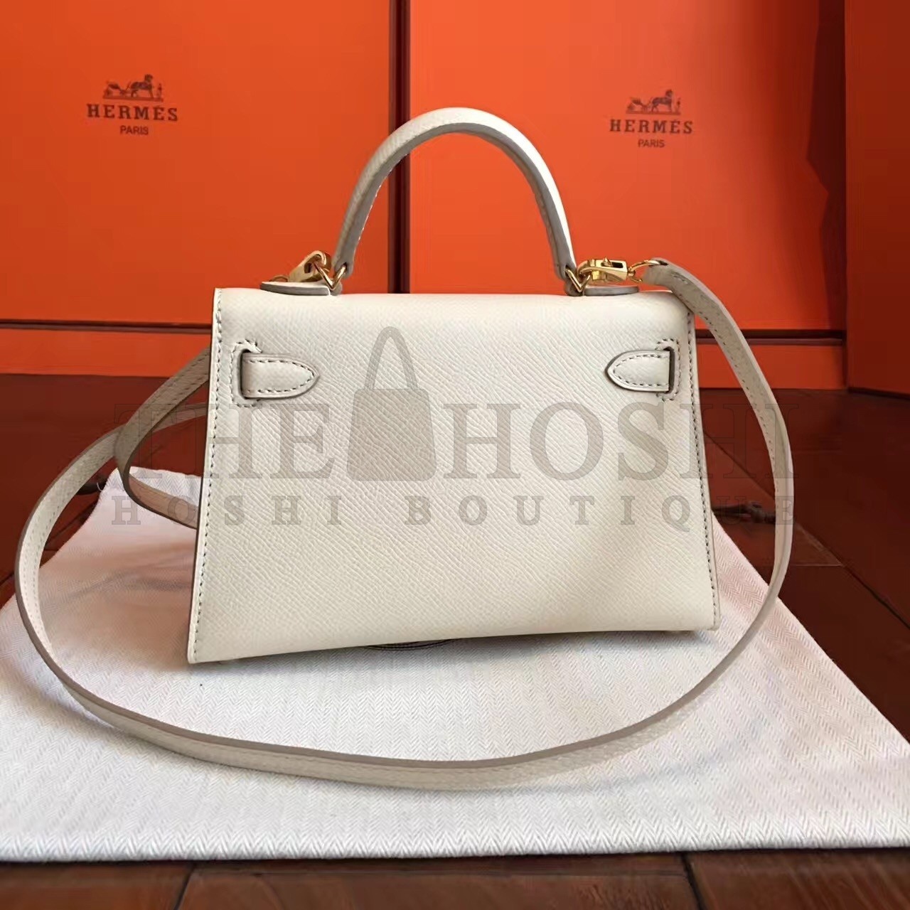 H**me5 White Epsom Kelly Mini II Handmade Bag Master Quality