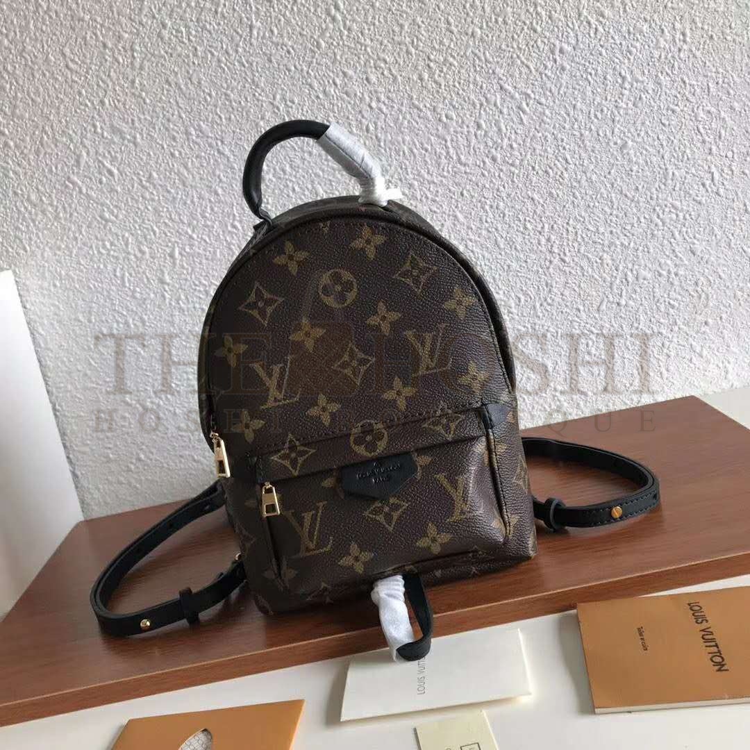 L0vis Vvtt0n LV Unisex Palm Springs Backpack Mini in Monogram Coated Canvas-Brown Master Quality