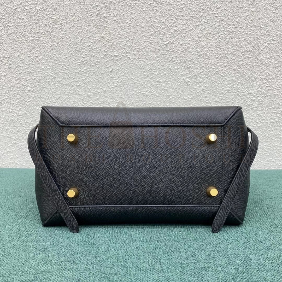 Ce1i*e Belt Mini Bag In Black Grained Calfskin Master Quality