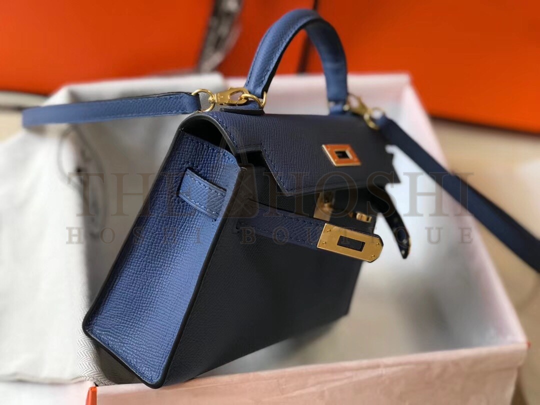 H**me5 Kelly Mini II Bag In Blue Agate Epsom Leather Master Quality