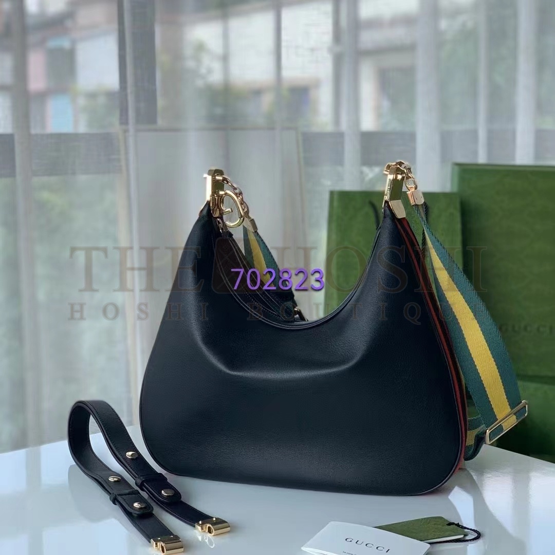 Gvc*1 Women Attache Large Shoulder Bag Black Leather Master Quality