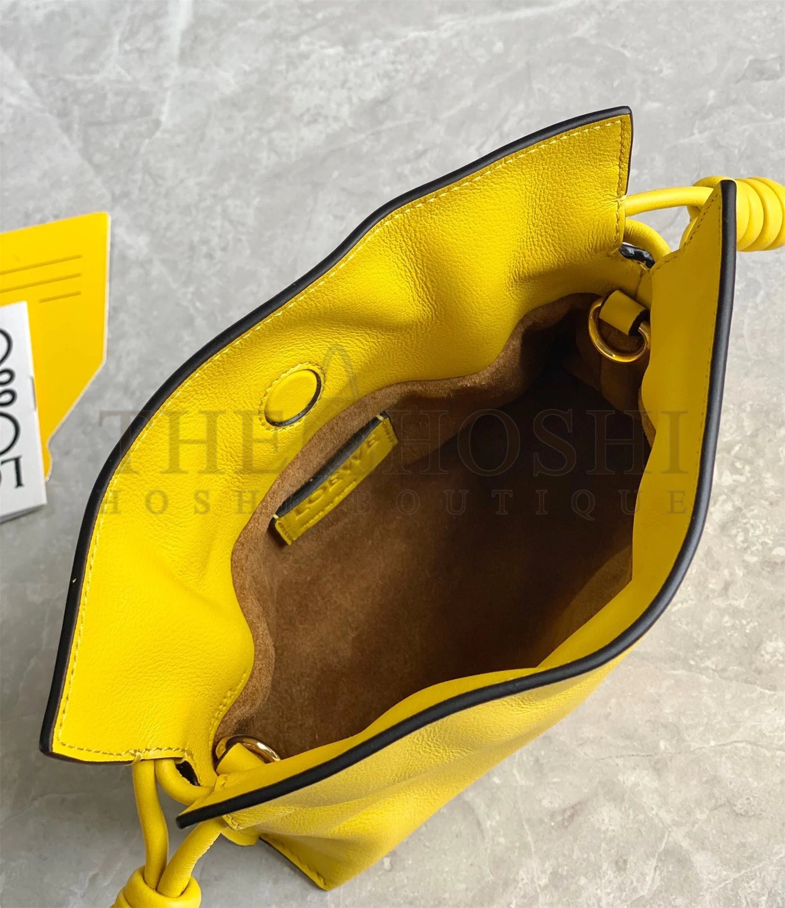 L0ew* Flamenco Nano Clutch In Yellow Nappa Leather Master Quality