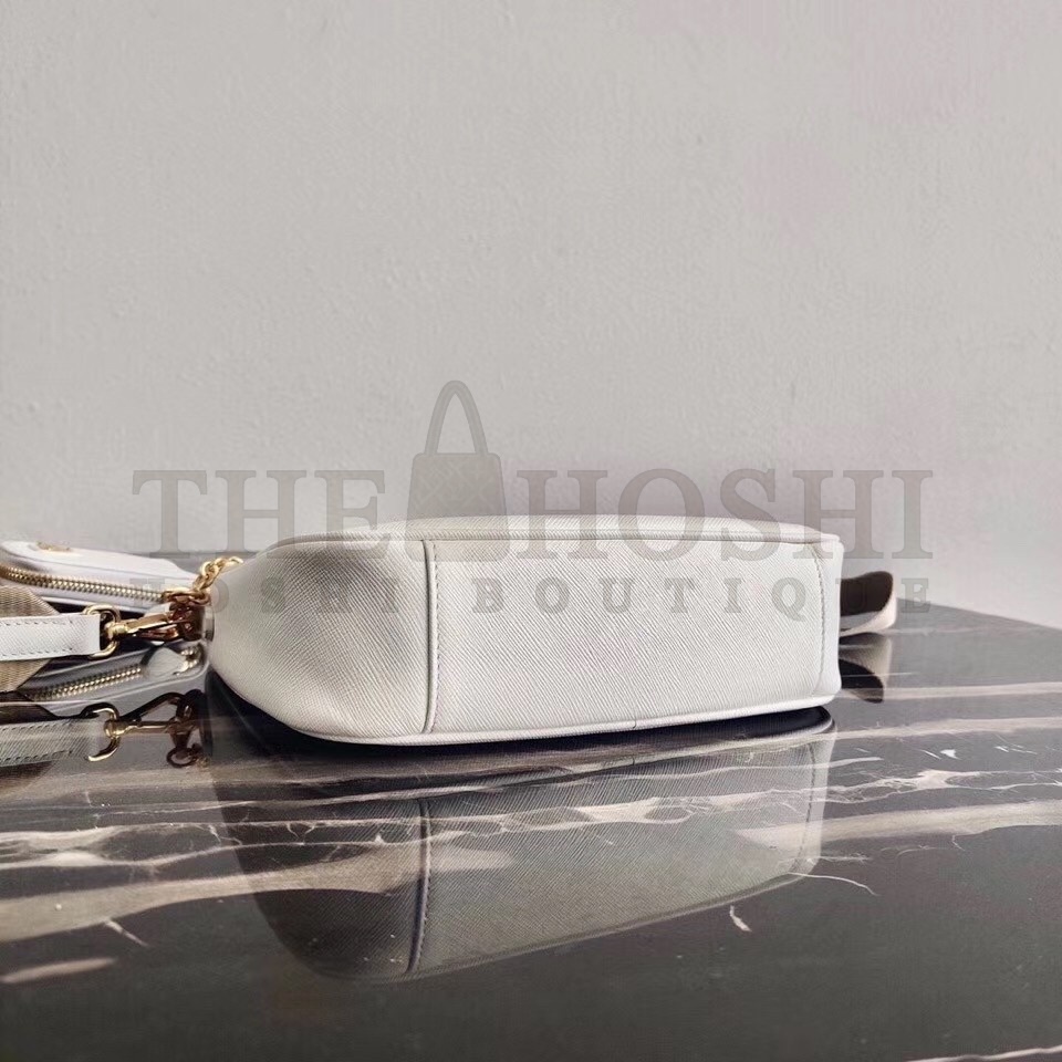 Pra*a Re-Edition 2005 Shoulder Bag In White Saffiano Leather Master Quality