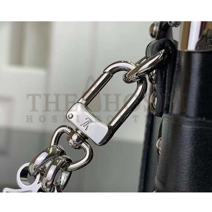 L0vis Vvtt0n LV Women Petite Malle Handbag Gray Denim Textile Jacquard Master Quality