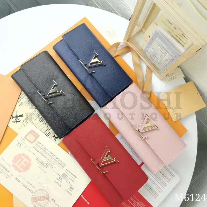 L0vis Vvtt0n LV Women Capucines Wallet Taurillon Leather Outside Cowhide Leather Master Quality