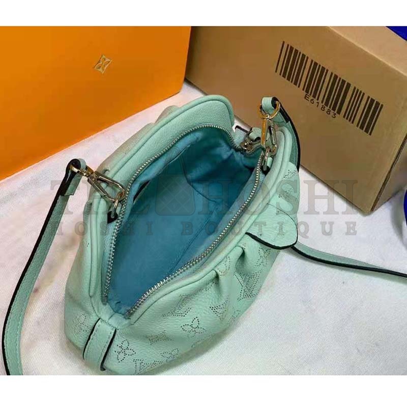 L0vis Vvtt0n LV Women Scala Mini Pouch Green Mahina Perforated Calf Leather Master Quality