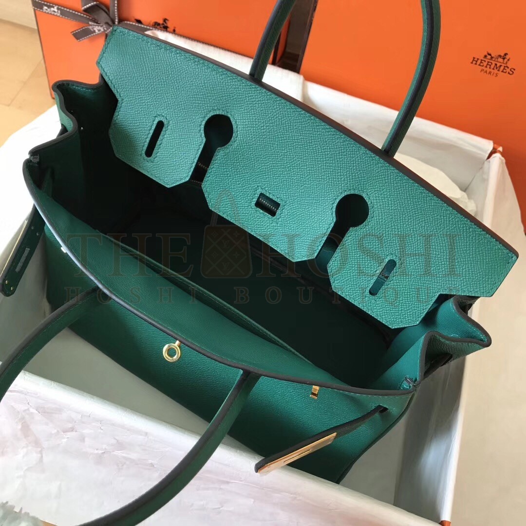 H**me5 Malachite Birkin 30cm Epsom Handmade Bag Master Quality