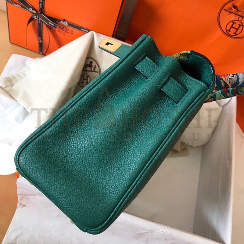 H**me5 Kelly Retourne 28 Handmade Bag In Malachite Clemence Leather Master Quality