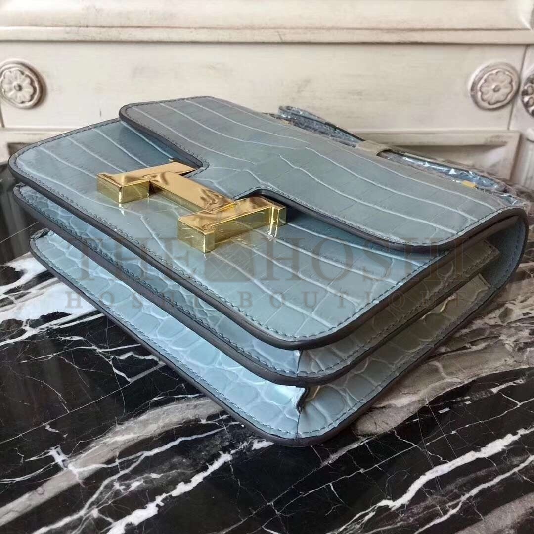 H**me5 Blue Lin Constance MM 24cm Crocodile Bag Master Quality