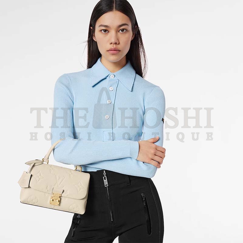 L0vis Vvtt0n LV Women Madeleine BB Handbag Crème Beige Embossed Grained Cowhide Master Quality