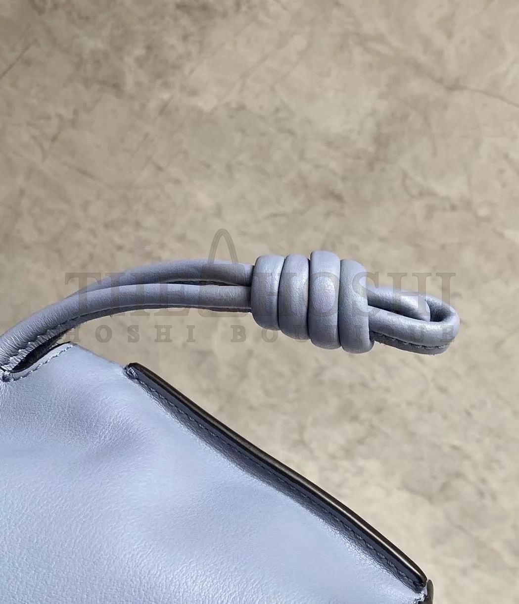 L0ew* Mini Flamenco Clutch Bag In Atlantic Blue Calfskin Master Quality