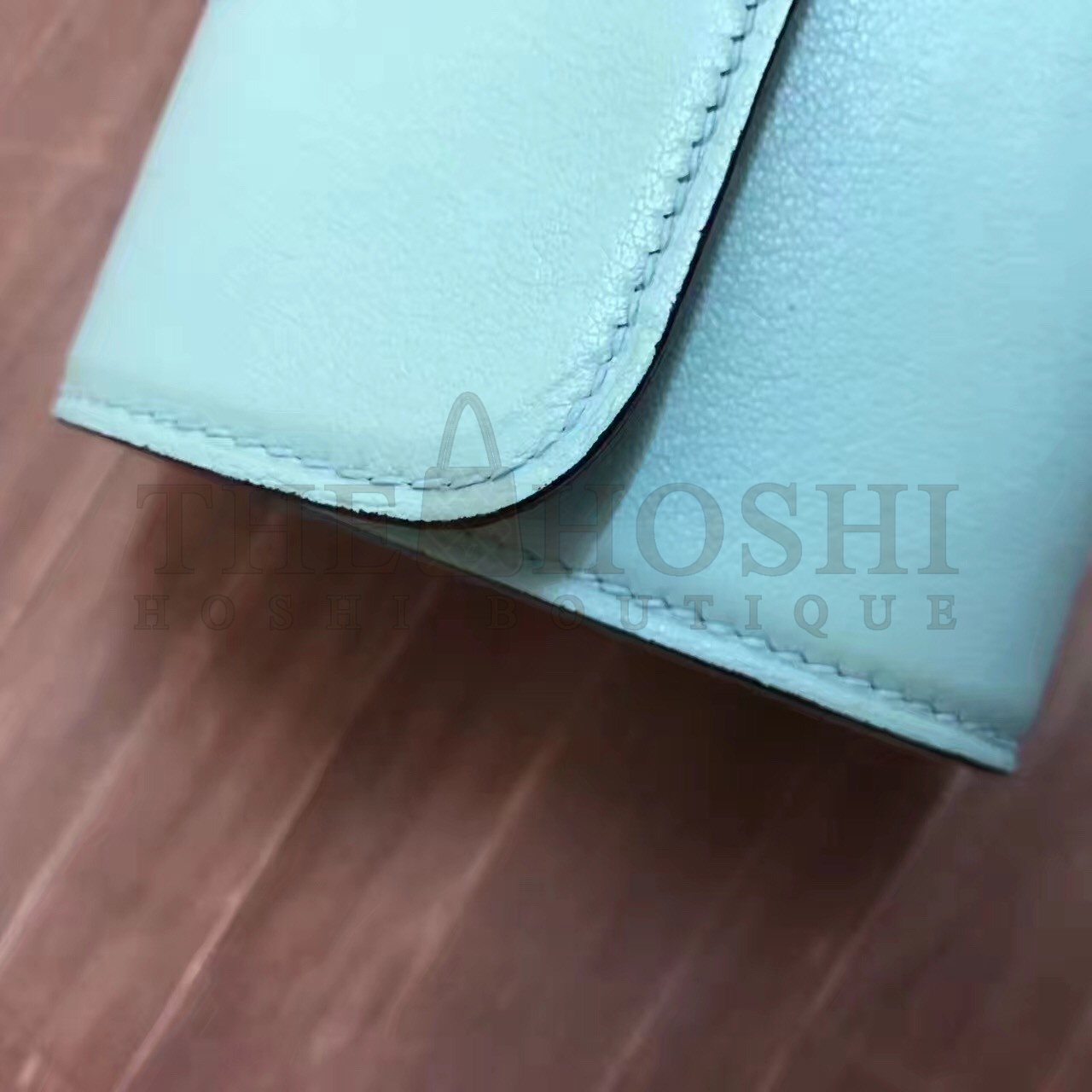 H**me5 Handmade Egee Clutch In Atoll Blue Swift Leather Master Quality