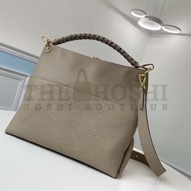 L0vis Vvtt0n LV Women Maida Hobo Handbag Tourterelle Gray Embossed Grained Cowhide Master Quality