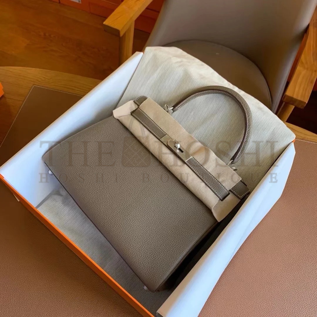 H**me5 Kelly Retourne 28 Handmade Bag In Taupe Togo Leather Master Quality