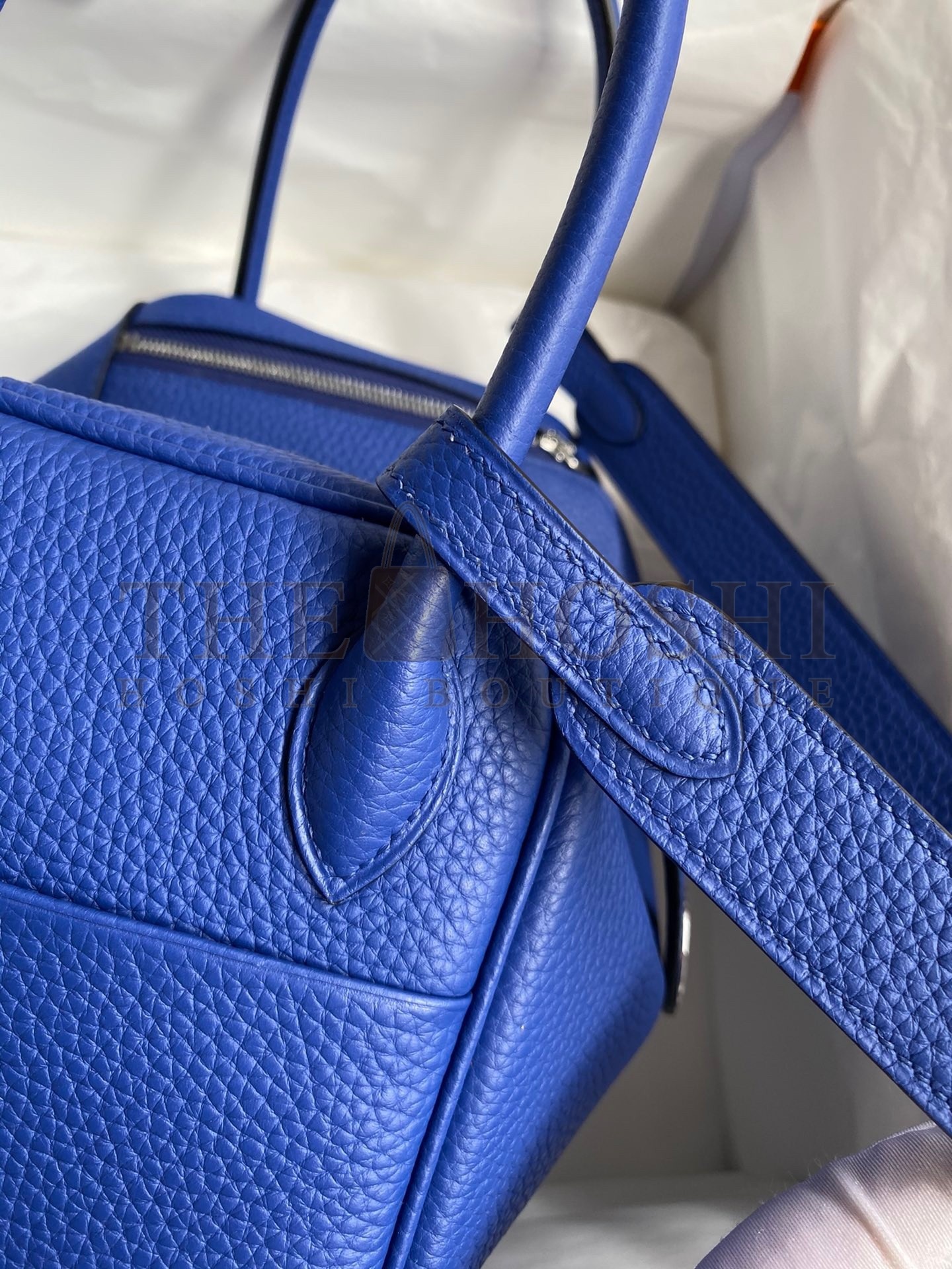 H**me5 Lindy 26 Handmade Bag In Blue Electric Clemence Leather Master Quality