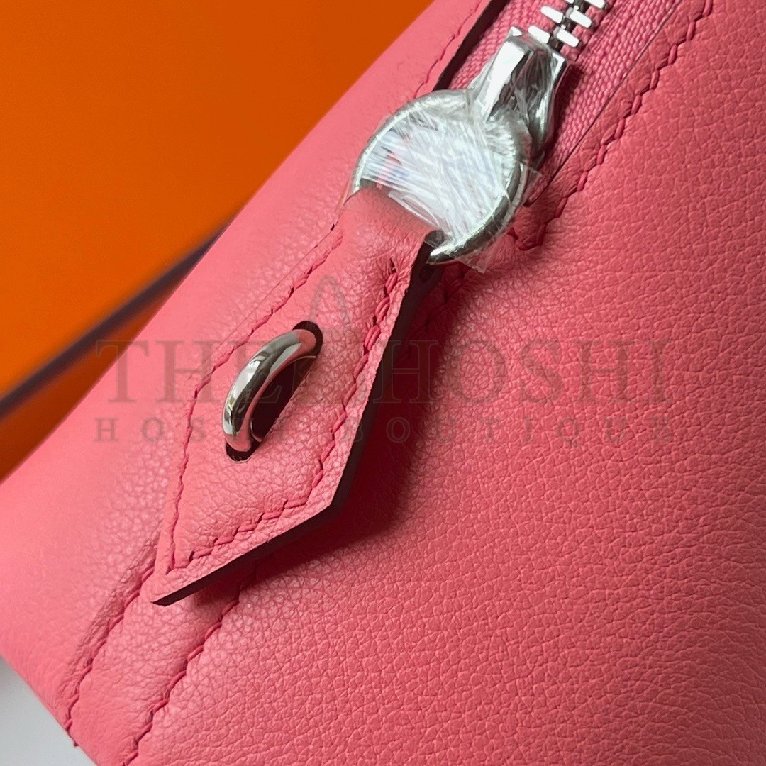 H**me5 Bolide 1923 25 Handmade Bag In Rose Lipstick Evercolor Calfskin Master Quality