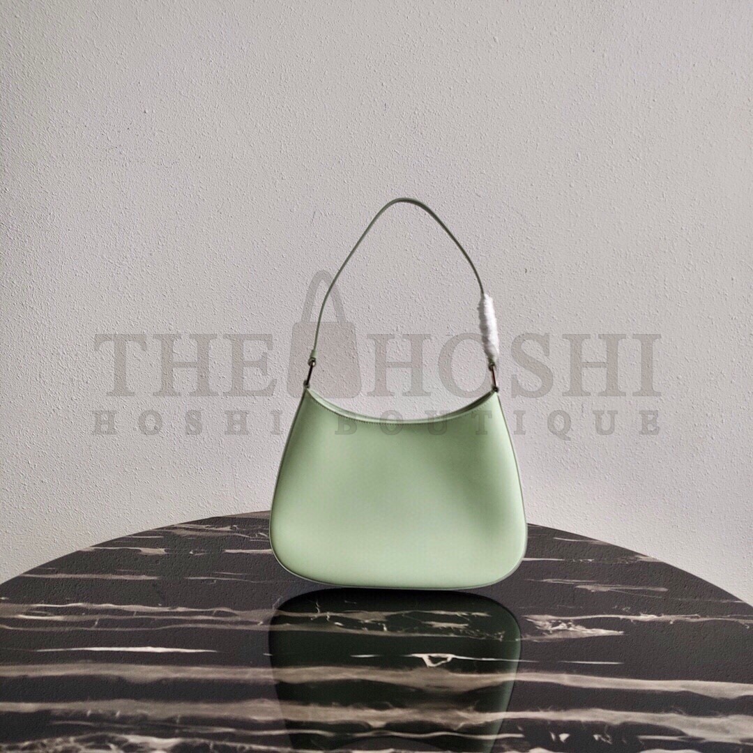 Pra*a Cleo Small Shoulder Bag In Aqua Brushed Leather Master Quality