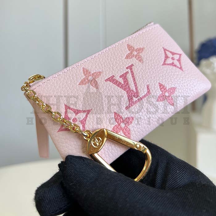 L0vis Vvtt0n LV Women Key Pouch Pink Monogram Empreinte Embossed S*pple Grained Cowhide Leather Master Quality