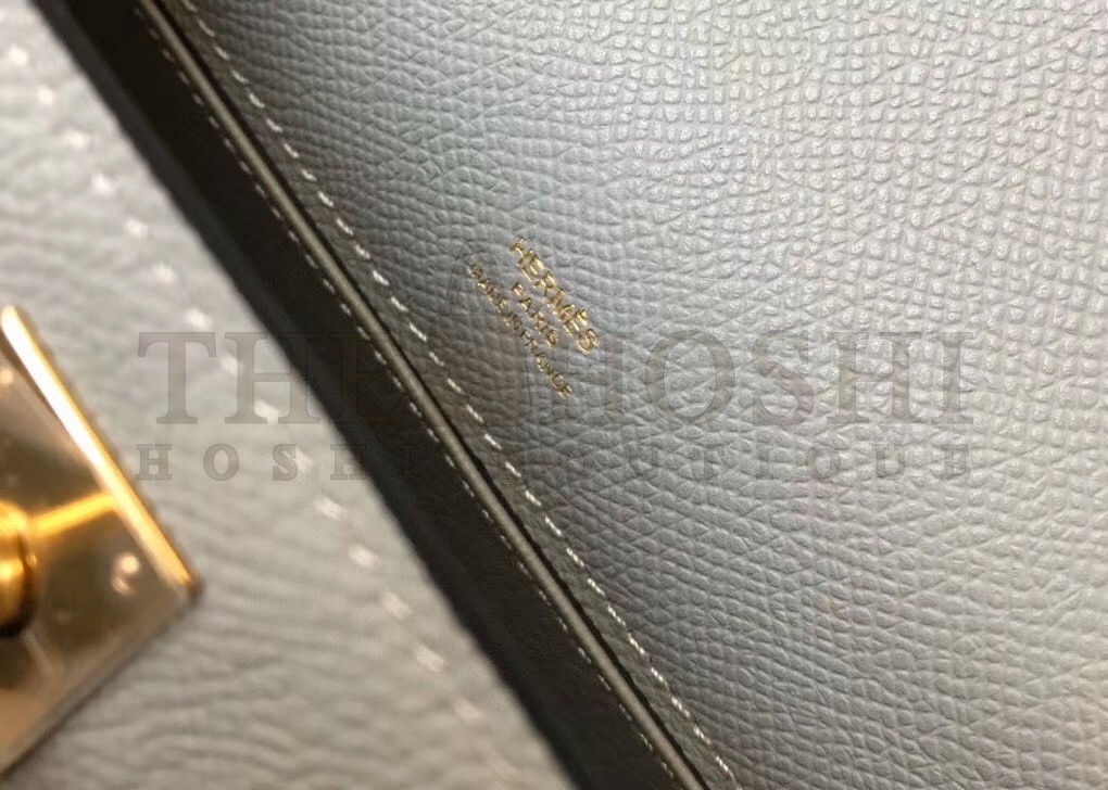 H**me5 Kelly Pochette Bag In Blue Glacier Epsom Leather Master Quality