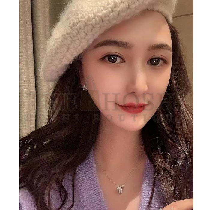 Ch**el Women CC Étoile Filante Necklace 18K White Gold D1am0nds Master Quality