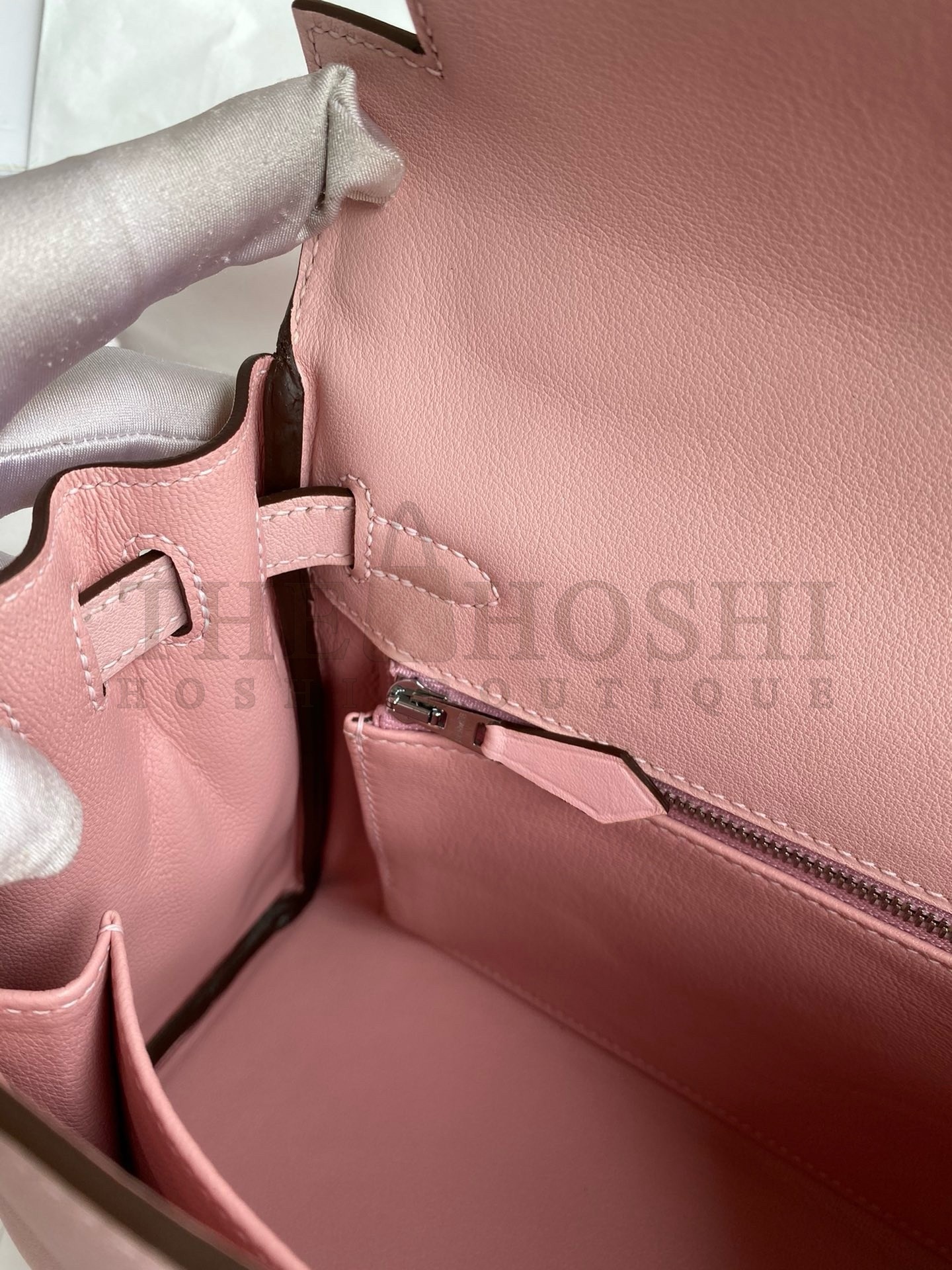 H**me5 Kelly Retourne 25 Handmade Bag In Rose Sakura Swift Calfskin Master Quality