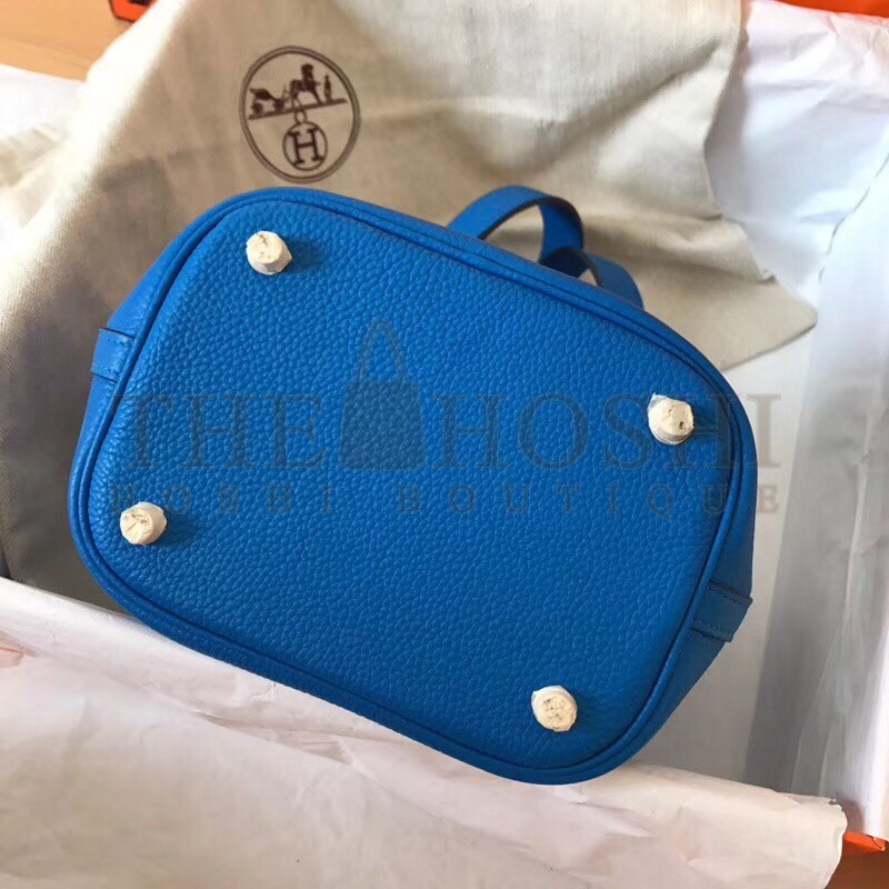 H**me5 Blue Hydra Picotin Lock PM 18cm Handmade Bag Master Quality