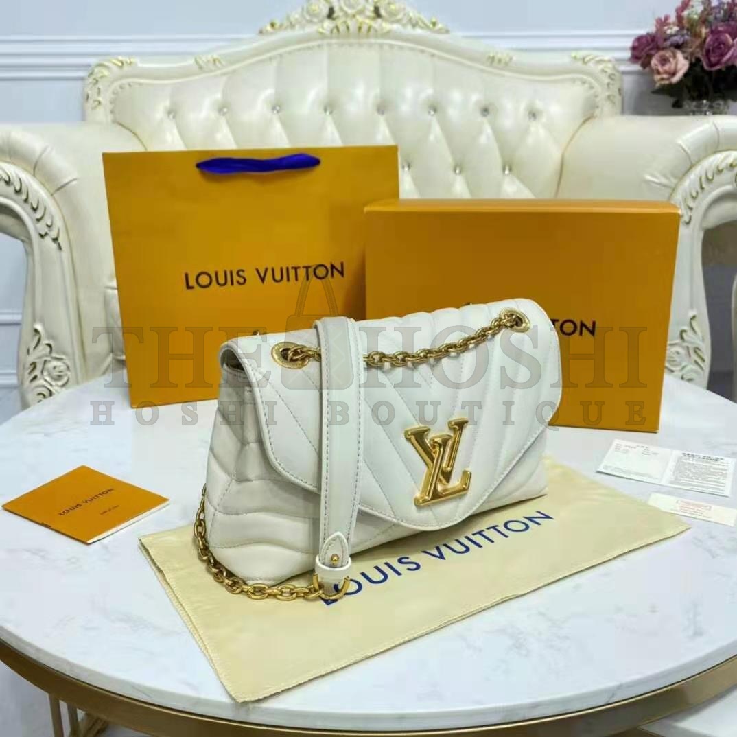 L0vis Vvtt0n LV Women New Wave Chain Bag Handbag White Smooth Cowhide Leather Master Quality