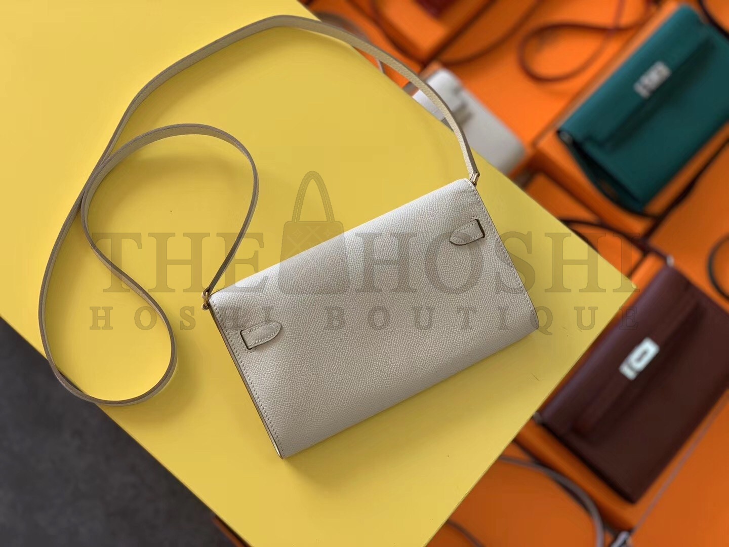 H**me5 Kelly Classique To Go Wallet In Blue Zephyr Epsom Calfskin Master Quality