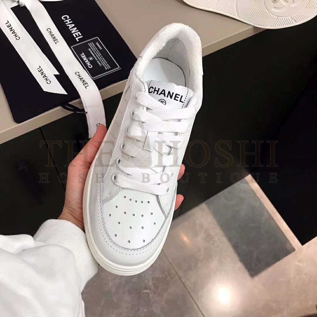 Ch**el Women Sneakers Calfskin White Master Quality