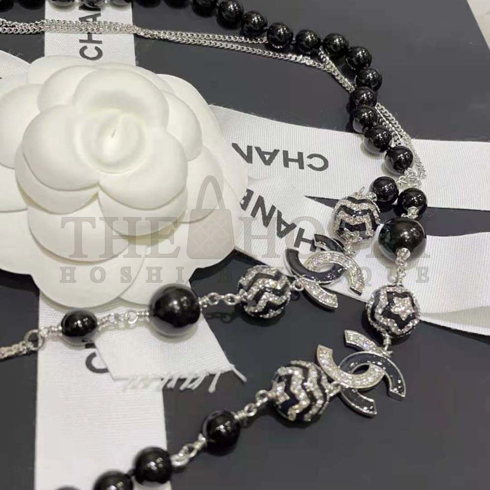 Ch**el Women Long Necklace in Metal Glass Pearls and Strass Master Quality