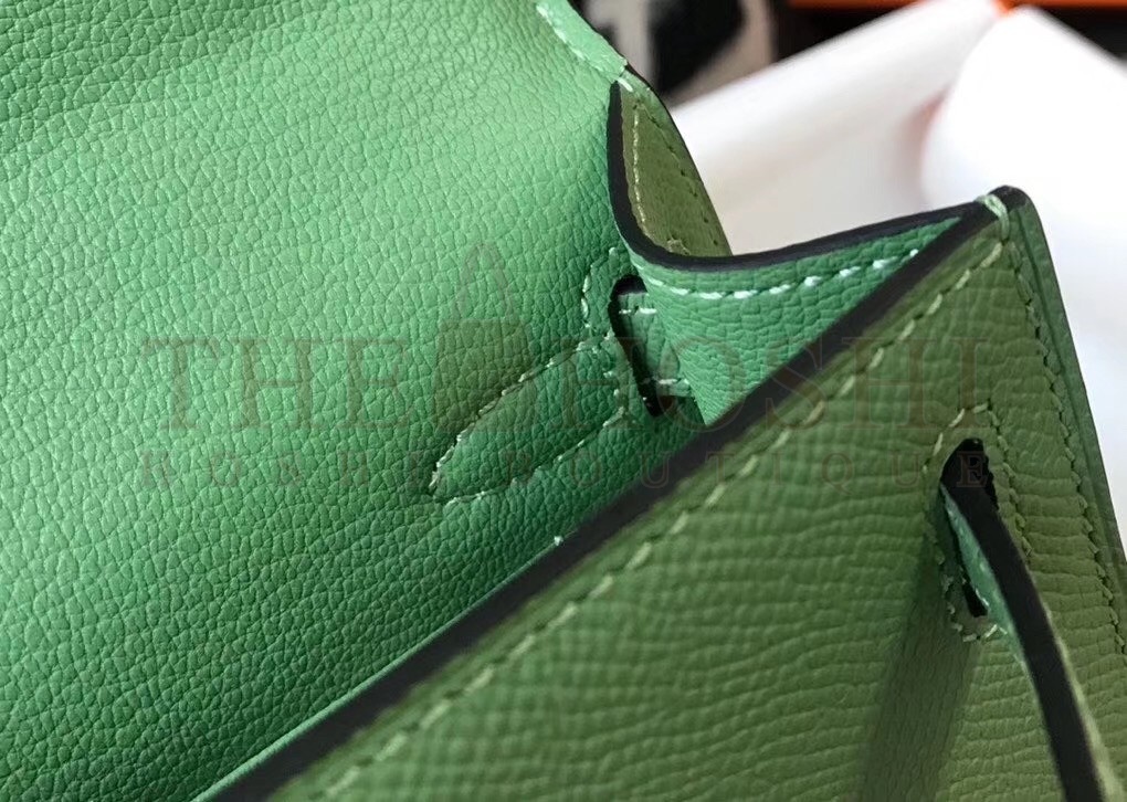H**me5 Kelly Mini II Bag In Vert Criquet Epsom Leather Master Quality