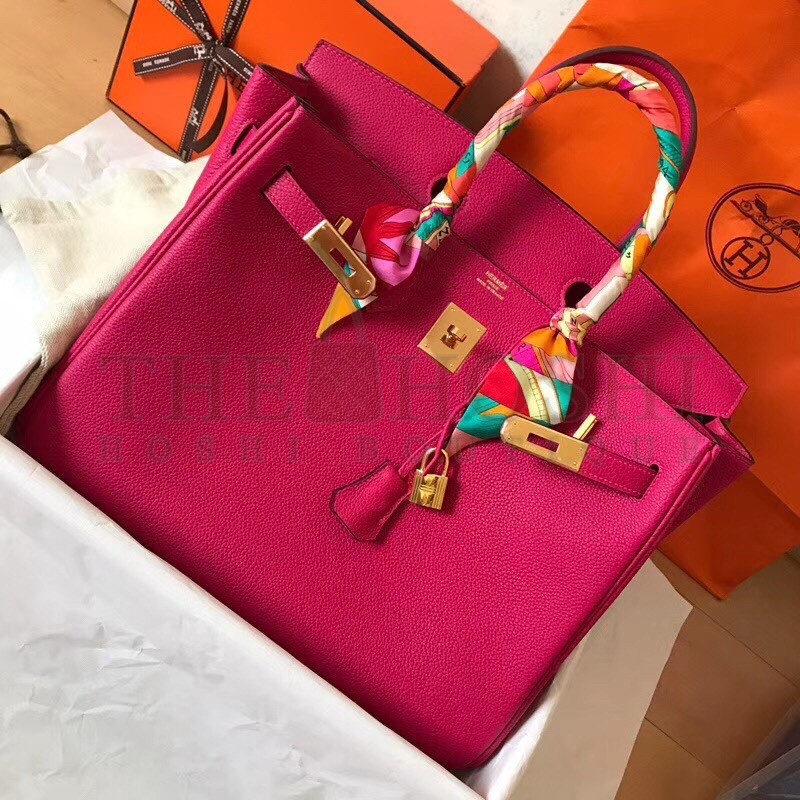 H**me5 Peach Birkin 35cm Clemence Handmade Bag Master Quality