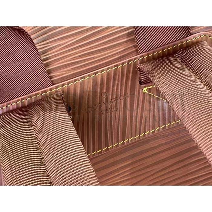 L0vis Vvtt0n LV Unisex Montsouris Backpack Cognac Calf Leather Drawstring Magnetic Closure Handle Master Quality