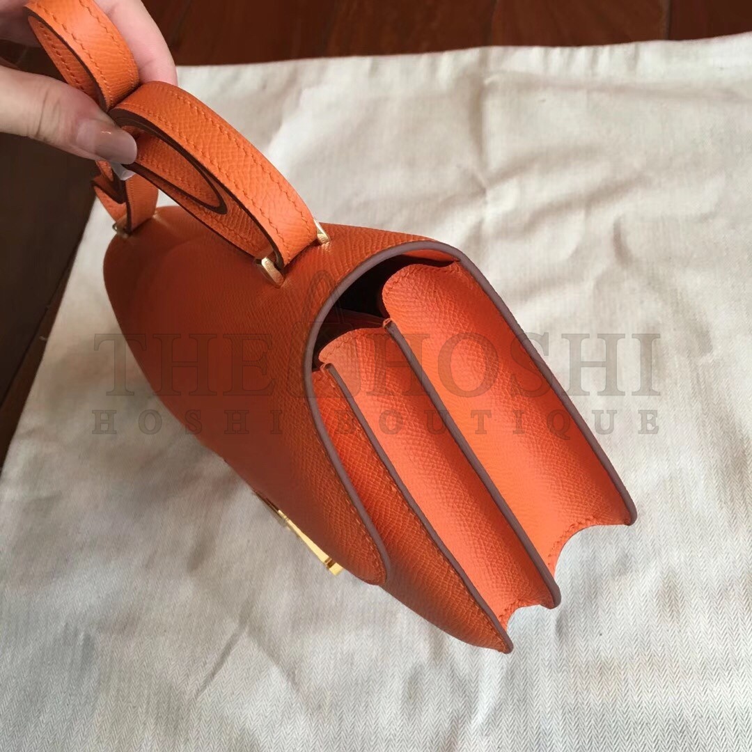H**me5 Orange Epsom Constance Elan 25cm Bag Master Quality