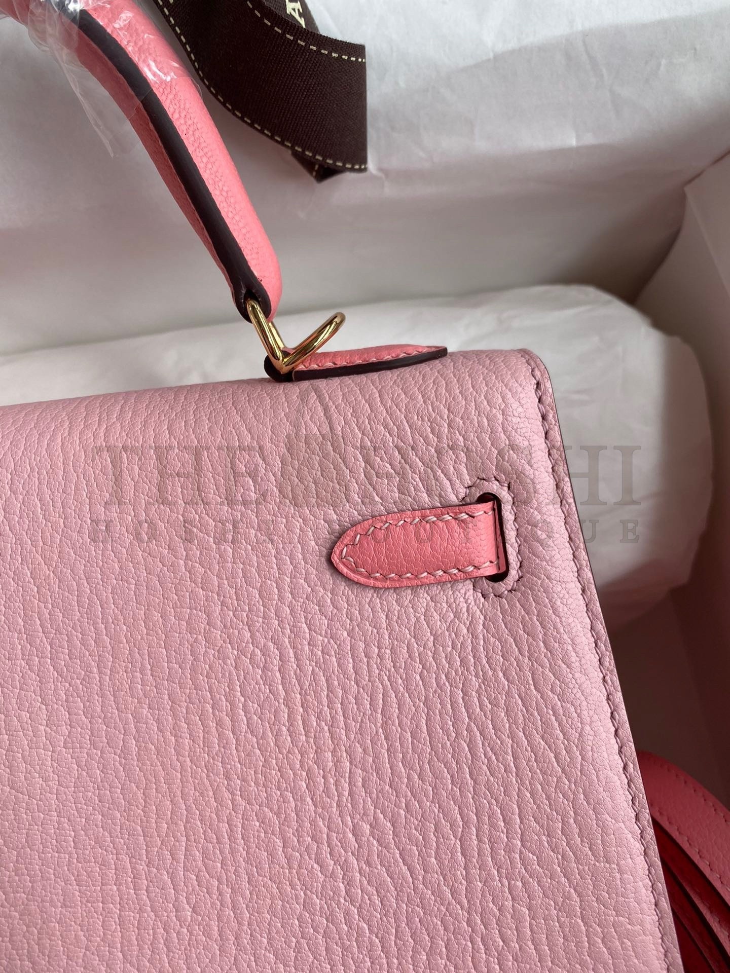 H**me5 Kelly Sellier 25 Bicolor Bag in Rose Confetti and Lipstick Mysore Goatskin Master Quality