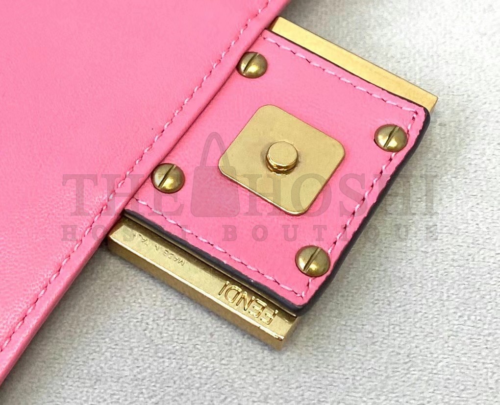 F**di Small Baguette Bag In Pink FF Nappa Leather Master Quality